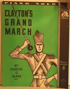 CLAYTONS GRAND MARCH Sheet Music 1936  