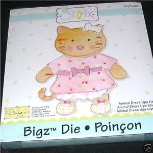 Sizzix Bigz Die ANIMAL DRESS UPS KITTY CAT 841182039859  