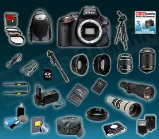 Nikon D5100 Digital SLR Camera Body and 6 Lens Deluxe Kit  
