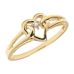  10k Gold Secure Heart Diamond Promise Ring Jewelry