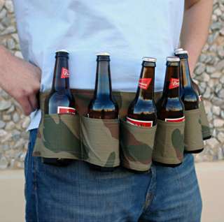 GEARXS PARTY BEER & SODA CAN BELT 6 PACK HOLSTER   CAMO  