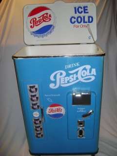 Vintage Blue Drink Pepsi Cola soda Cooler / Store Display Original Pop 