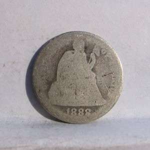 USA 1888 Seated Liberty silver Dime space filler; GOOD  