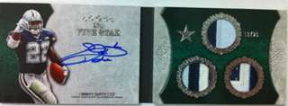 2010 Topps Five Star Emmitt Smith Triple Patch Autograph Book Card
