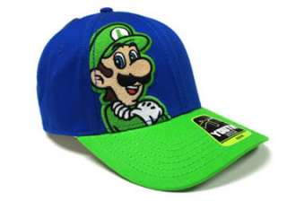 Super Mario Youth Kids Luigi Green/Blue Hat Baseball Cap Snap Back 