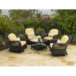  NorthCape Port Royal 5 Piece Wicker Chat Package Patio 