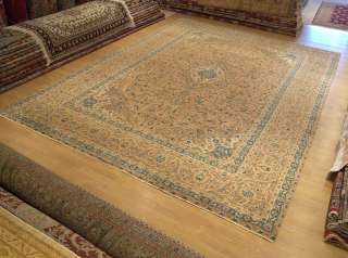  Handmade Muted Colors Antique Carpet Signed Persian Kashan Wool Rug 
