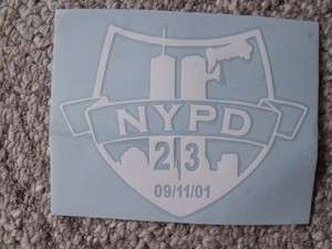 New York Police Department & Twin Towers vinyl window sticker/decal 
