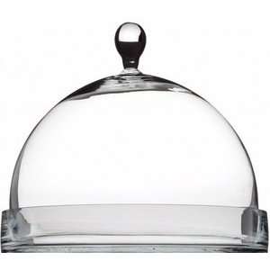  Cake Dome Shaped Glass Cloche With Base: Kitchen & Dining