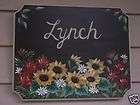 HAND PaiNTeD aDDReSS PLaQue NaMe SiGN SuNFLoWeRS MuMS MaTCHeS MaiLBoX
