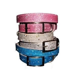   Leather Collar for Dog and Cat   Silver, X Small (7 11) Pet