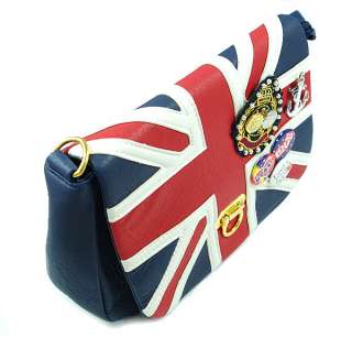 New Fashion Korea With UK Flag Union Jack Badge Chain Shoulder Bag 