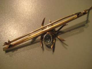 Antique Victorian 9k Solid Gold Spider Bug Pin Brooch  
