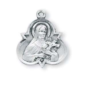  Trinity St. Theresa w/18 Chain   Boxed St Sterling Silver 