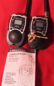 BELL SOUTH 1010 BATTERY POWERED WALKIE TALKIE SET OF 2  