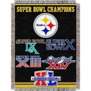 Pittsburgh Steelers Super Bowl Commemorative Woven NFL Tapestry Throw 