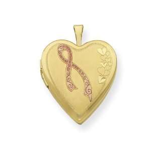   Silver 20mm Cancer Awareness Ribbon Locket/Sterling Silver Jewelry