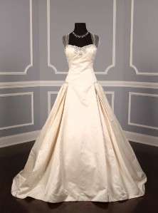 AUTHENTIC Alvina Valenta 9910 Ivory Silk Satin Ballgown Couture Bridal 