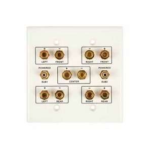  5.1 or 5.2 White Speaker Wall Plate 2 Gang With Subwoofer 