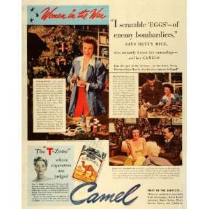  1942 Ad Camel Cigarettes Tobacco Women Smoking Betty Rice 