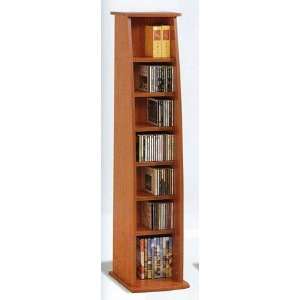 Oak Finish Pillar CD & DVD Rack / Organizer Shelf 