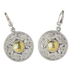   Woman Warrior Earrings   Sterling Silver with 18k Gold Bead Jewelry