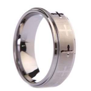 mm Mens Tungsten Carbide Rings Wedding Bands Raised Center Tungsten 