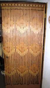 70s Vtg Retro Wood Bamboo Tiki Wall Room Funky Bead Divider  