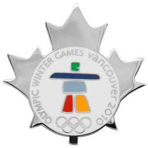  Olympics 2010 Winter Olympics Silver Leaf Collectible Pin 